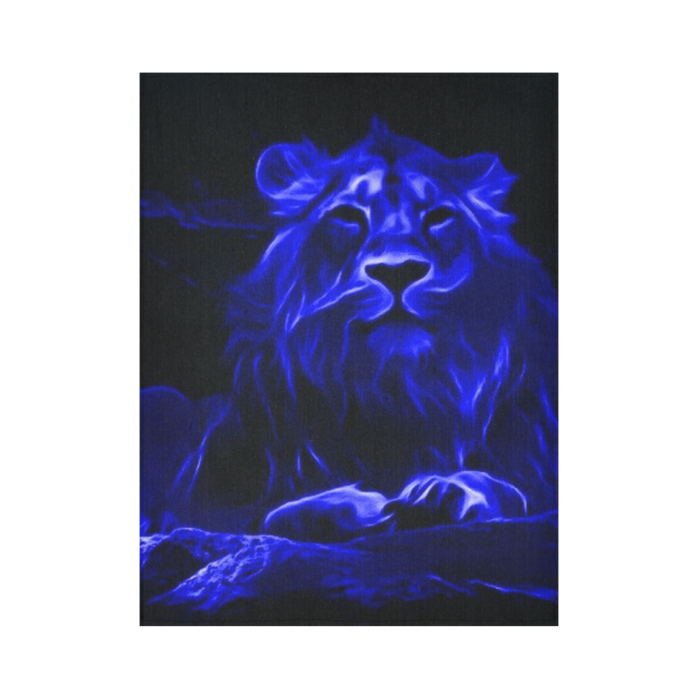 Animal ArtStudio- fiery lion C Cotton Linen Wall Tapestry 60"x 80"