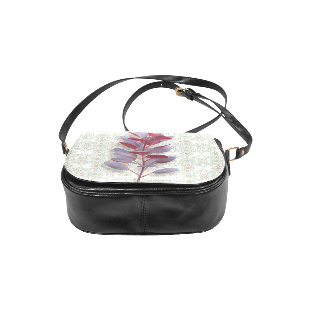 Red plant watercolor Classic Saddle Bag/Large (Model 1648)