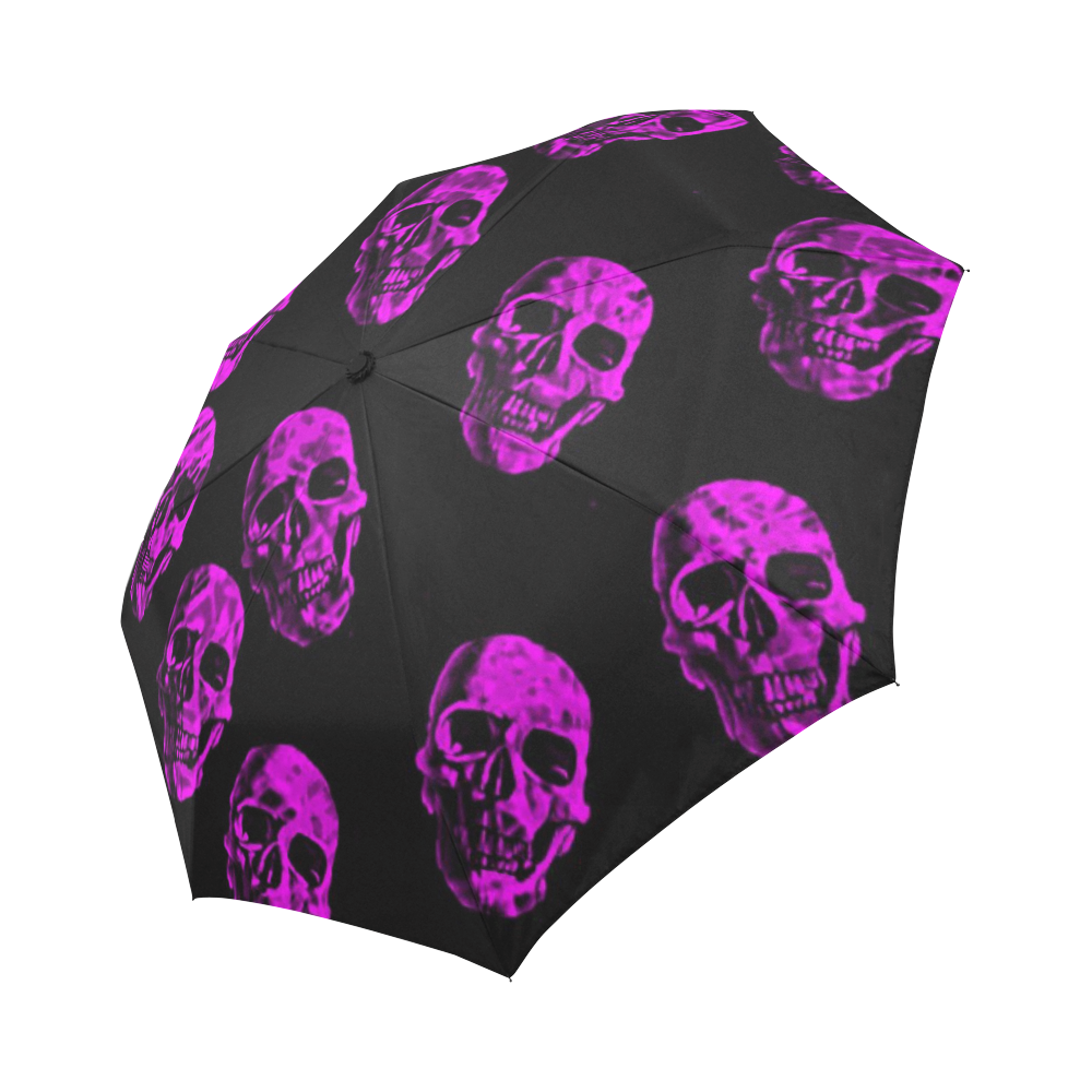 purple skulls Auto-Foldable Umbrella (Model U04)