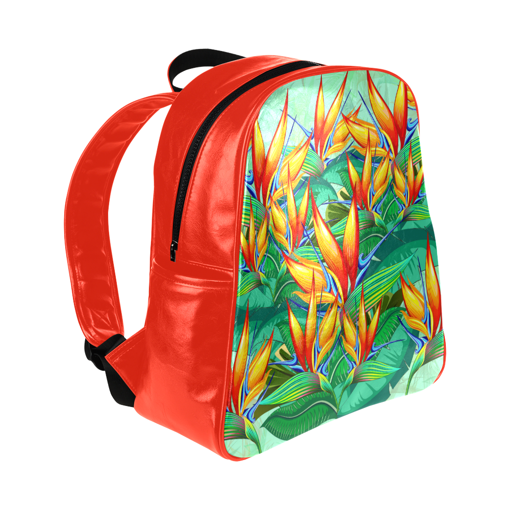 Bird of Paradise Flower Exotic Nature Multi-Pockets Backpack (Model 1636)