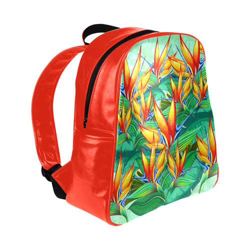 Bird of Paradise Flower Exotic Nature Multi-Pockets Backpack (Model 1636)