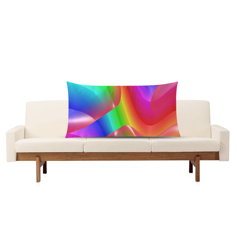 rainbow dance A Rectangle Pillow Case 20"x36"(Twin Sides)