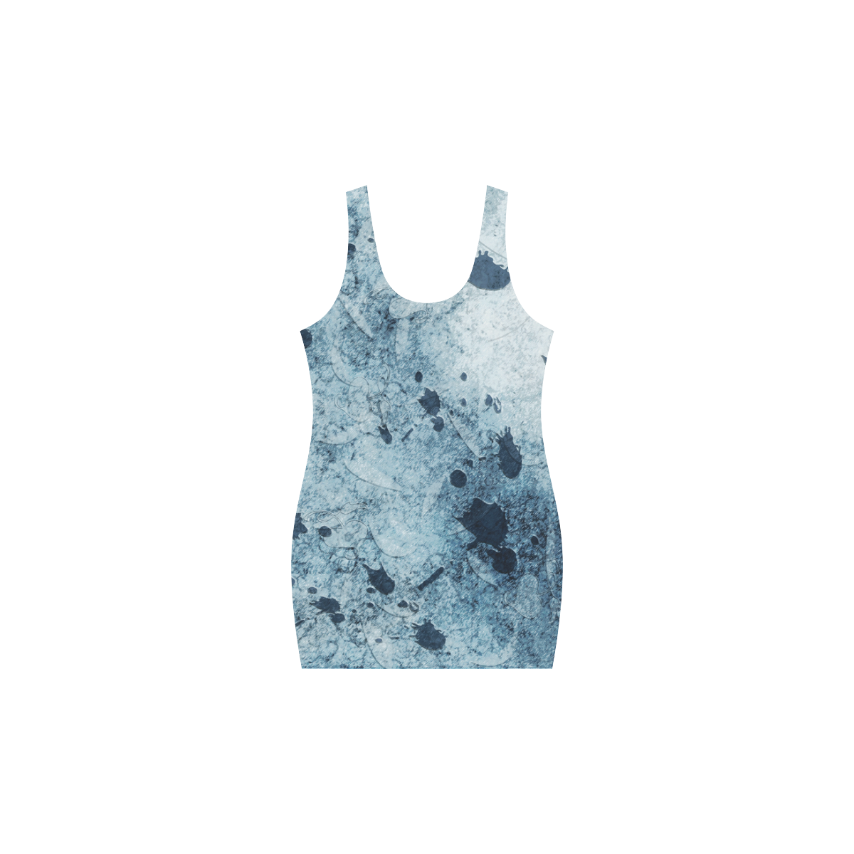 Water Blue Splatter Medea Vest Dress (Model D06)