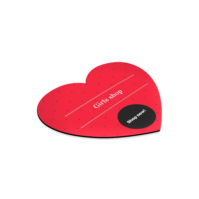 New vintage mouse pad : Red and Black with dots Heart-shaped Mousepad