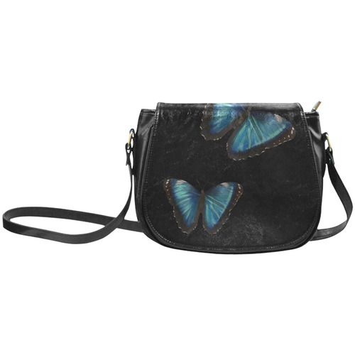 Morpho hyacintus butterflies painting Classic Saddle Bag/Large (Model 1648)