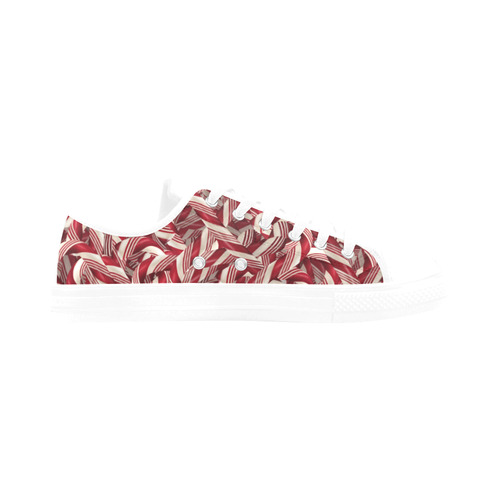 Candy Cane Aquila Microfiber Leather Women's Shoes/Large Size (Model 031)