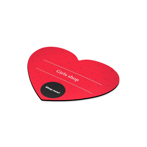 New vintage mouse pad : Red and Black with dots Heart-shaped Mousepad