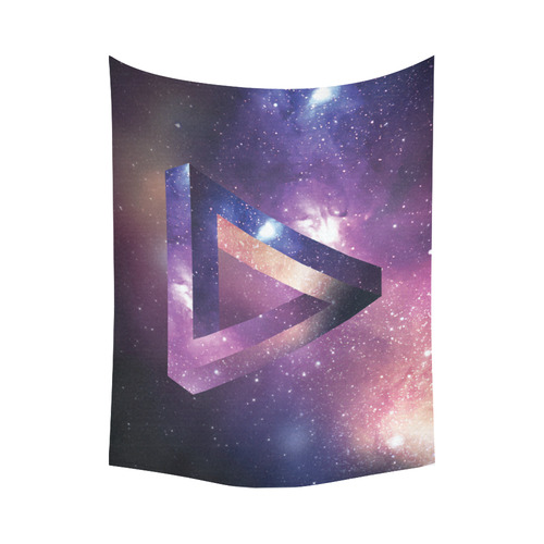 Trendy Purple Space Design Cotton Linen Wall Tapestry 80"x 60"