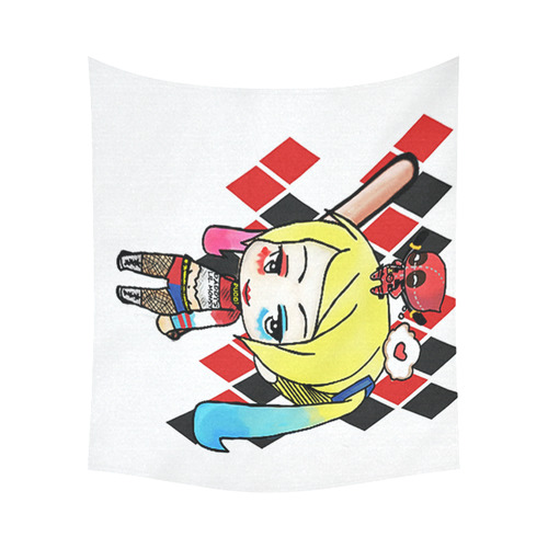 HARLEY Quinn and Deadpool Cotton Linen Wall Tapestry 60"x 51"
