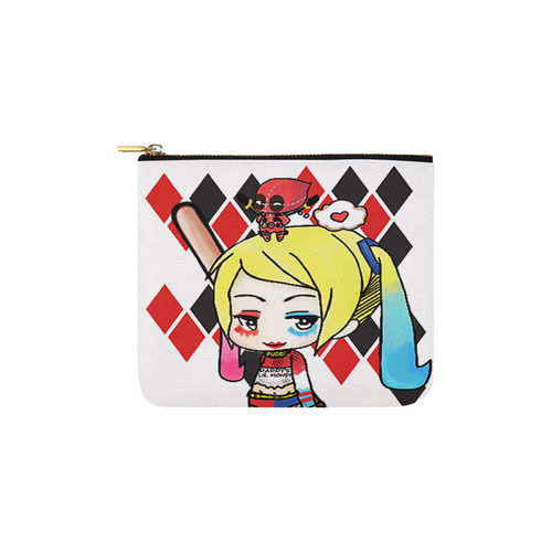 Harley Quinn and deadpool Carry-All Pouch 6''x5''