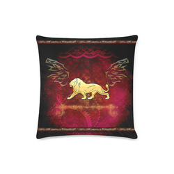Golden lion on vintage background Custom Zippered Pillow Case 16"x16"(Twin Sides)