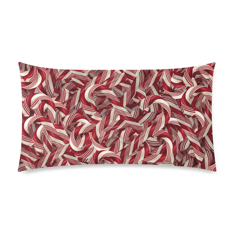 Candy Cane Custom Rectangle Pillow Case 20"x36" (one side)