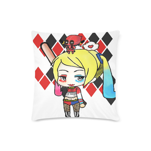 HARLEY Quinn and  Deadpool Custom Zippered Pillow Case 16"x16"(Twin Sides)
