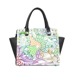 Zentangle Mix 1116C Rivet Shoulder Handbag (Model 1645)