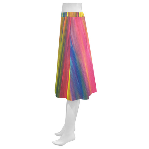 Sunset Flame Mnemosyne Women's Crepe Skirt (Model D16)
