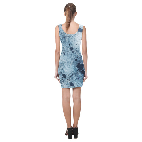 Water Blue Splatter Medea Vest Dress (Model D06)