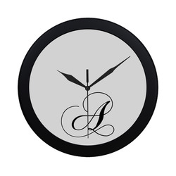 Letter A Classic Black - Jera Nour Circular Plastic Wall clock