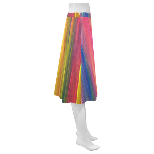 Sunset Flame Mnemosyne Women's Crepe Skirt (Model D16)
