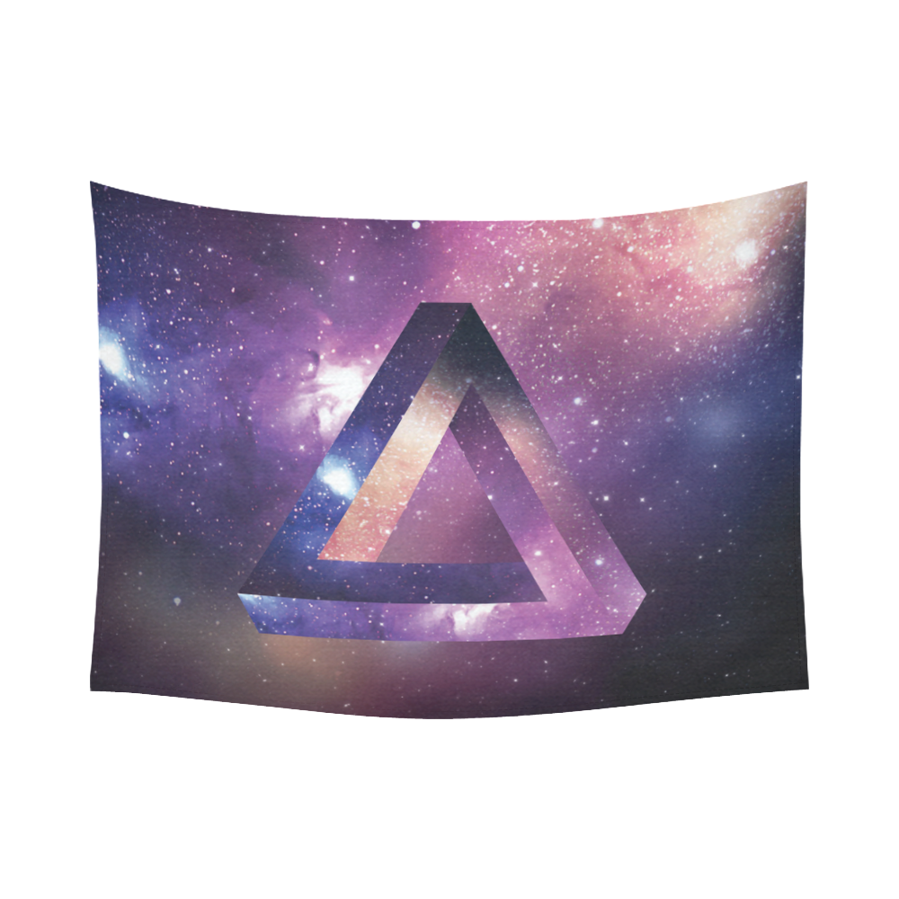 Trendy Purple Space Design Cotton Linen Wall Tapestry 80"x 60"