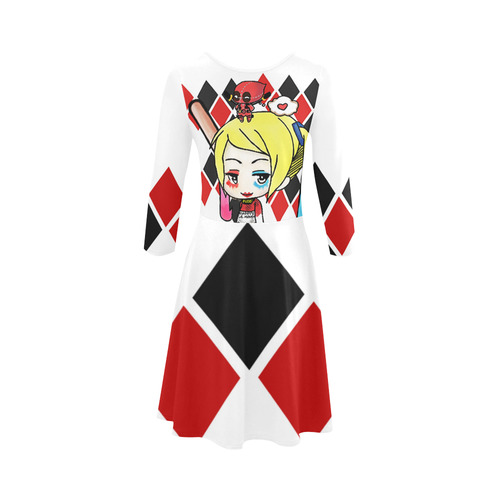 Harley Quinn 3/4 Sleeve Sundress (D23)