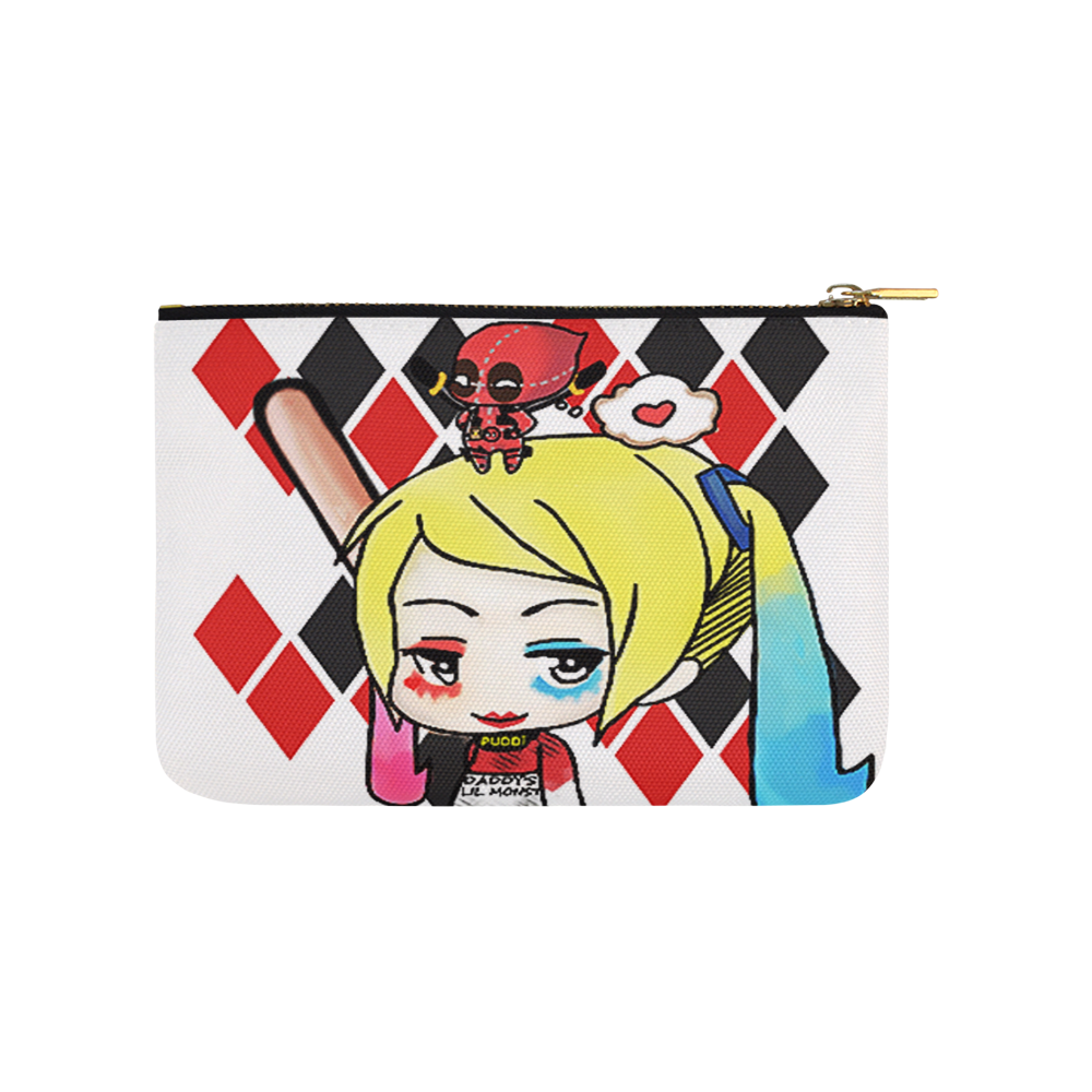Harley Quinn and deadpool Carry-All Pouch 9.5''x6''