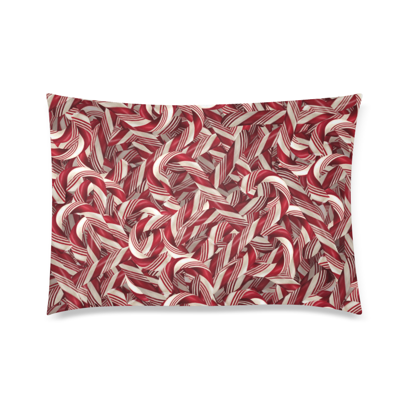 Candy Cane Custom Zippered Pillow Case 20"x30"(Twin Sides)