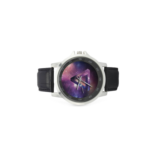Trendy Purple Space Design Unisex Stainless Steel Leather Strap Watch(Model 202)
