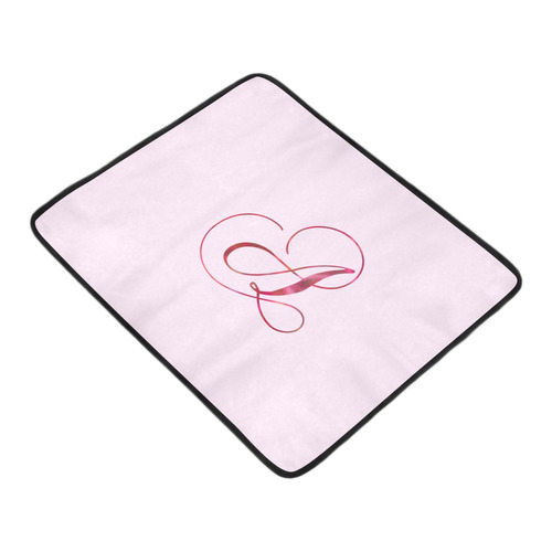 Letter A Pink Red - Jera Nour Beach Mat 78"x 60"