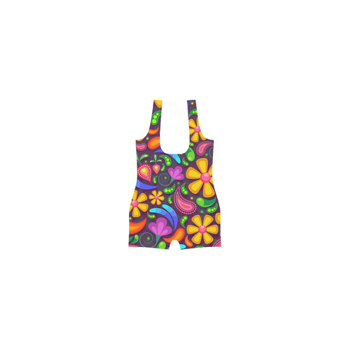 Funny Colorful Flowers Classic One Piece Swimwear (Model S03)