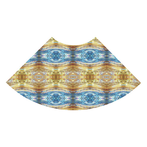 Gold and Blue Elegant Pattern 3/4 Sleeve Sundress (D23)