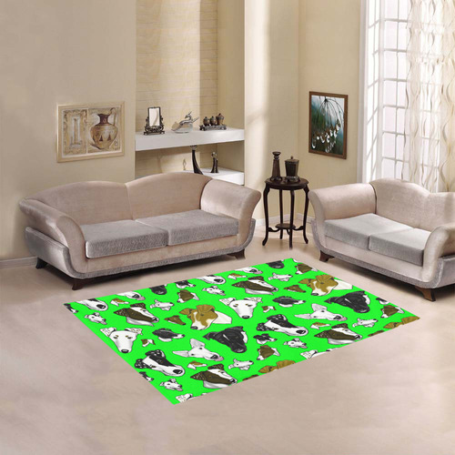 Smooth fox Terrier green Area Rug 5'3''x4'