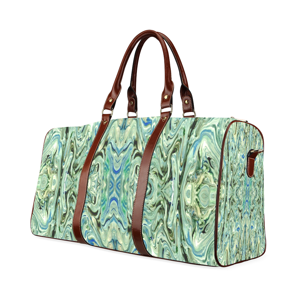 Beautiful Marbling Art Folklore Waterproof Travel Bag/Large (Model 1639)