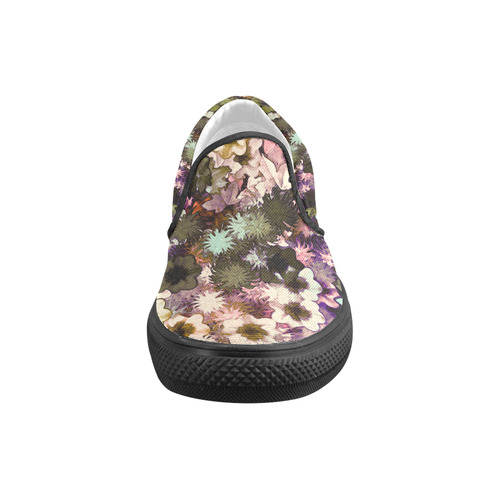 My Secret Garden #3 Night - Jera Nour Women's Unusual Slip-on Canvas Shoes (Model 019)