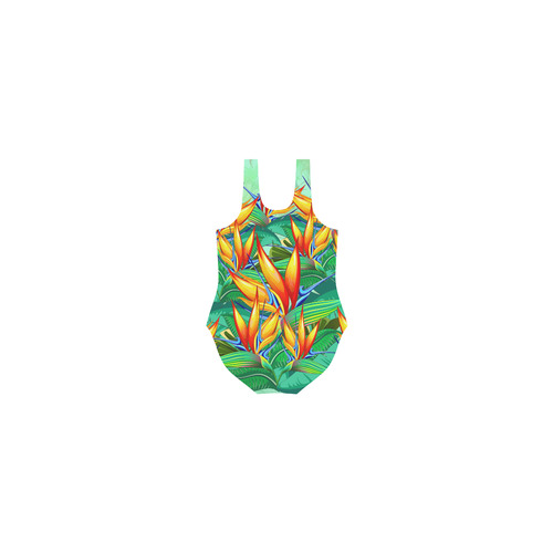 Bird of Paradise Flower Exotic Nature Vest One Piece Swimsuit (Model S04)