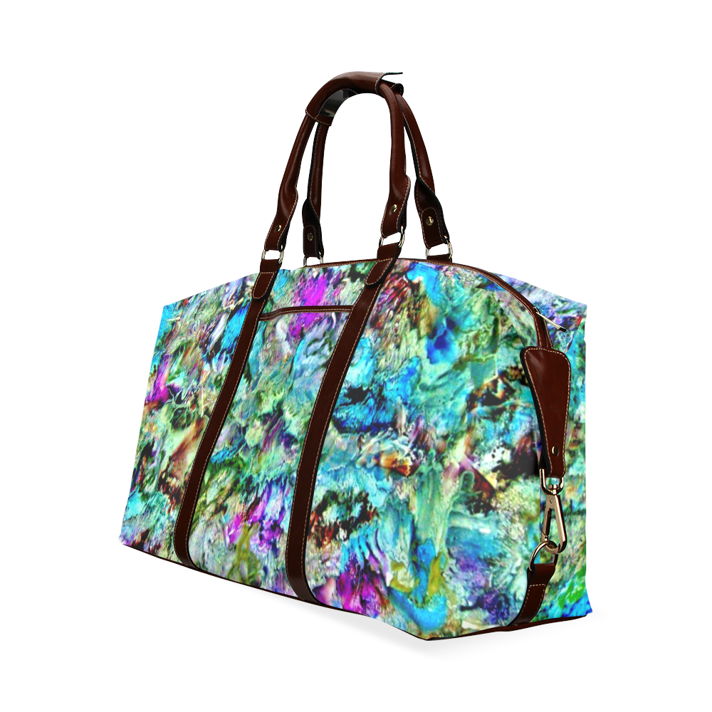 Colorful Flower Marbling Classic Travel Bag (Model 1643) Remake