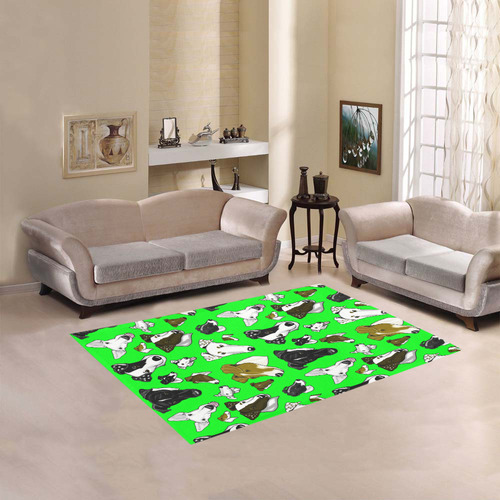 Smooth fox Terrier green Area Rug 5'3''x4'