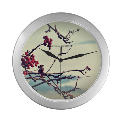 November Silver Color Wall Clock