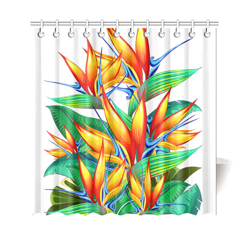 Bird of Paradise Flower Exotic Nature Shower Curtain 69"x70"