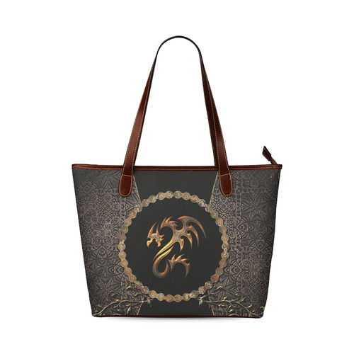 Amazing dragon on a button Shoulder Tote Bag (Model 1646)