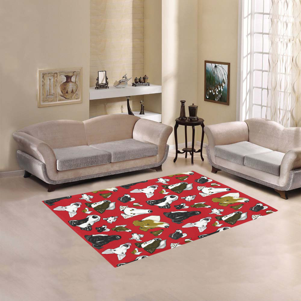 sft red Area Rug 5'3''x4'