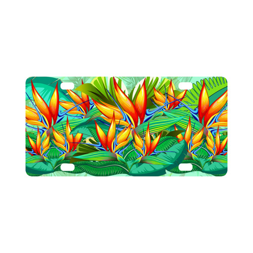 Bird of Paradise Flower Exotic Nature Classic License Plate