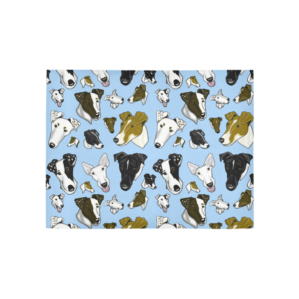 Smooth fox Terrier Lt Blue Area Rug 5'3''x4'