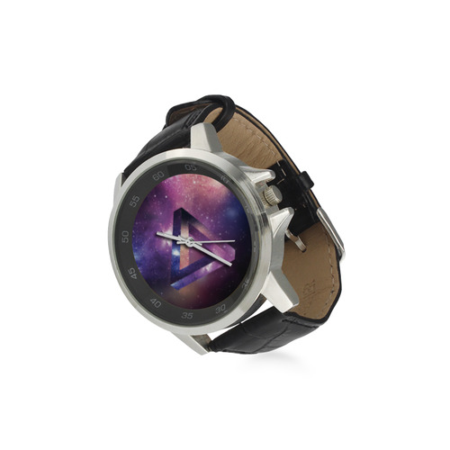 Trendy Purple Space Design Unisex Stainless Steel Leather Strap Watch(Model 202)