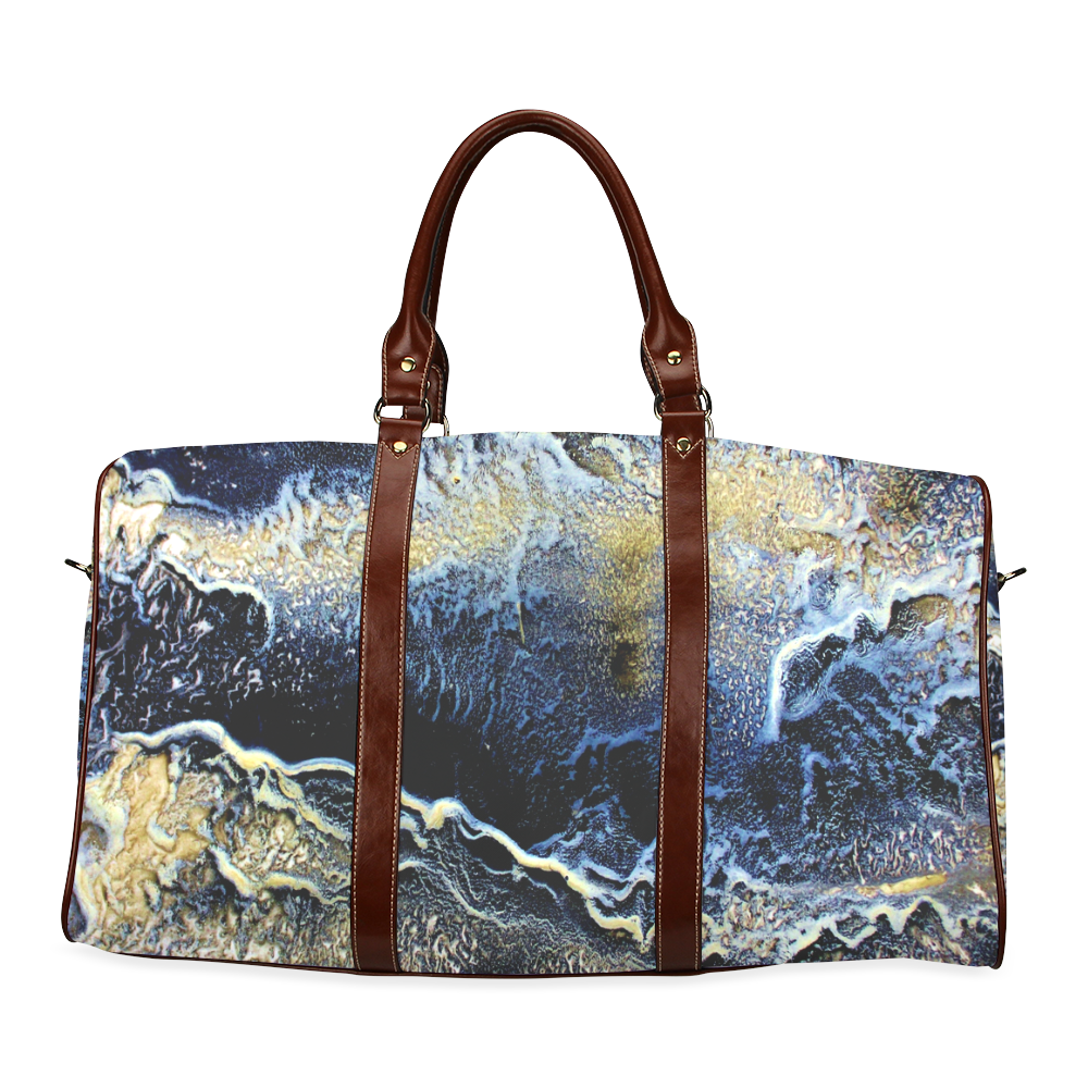 Space Universe Marbling Waterproof Travel Bag/Large (Model 1639)