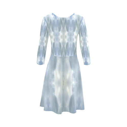 Ice Crystals Abstract Pattern 3/4 Sleeve Sundress (D23)