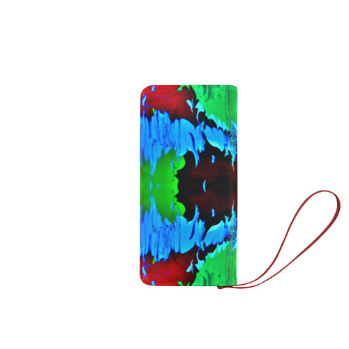 Abstract Green Brown, Blue Red Marbling Women's Clutch Wallet (Model 1637)