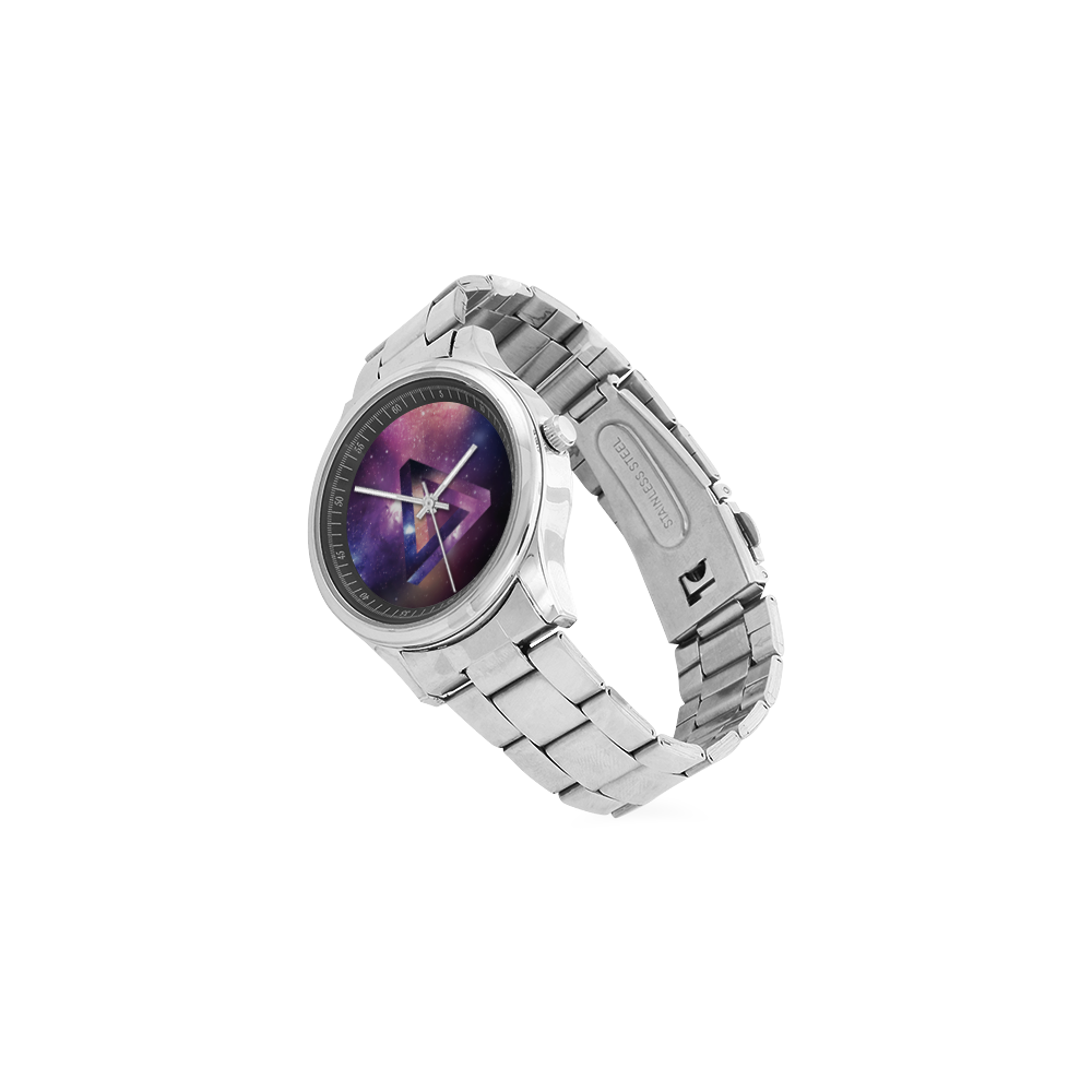 Trendy Purple Space Design Men's Stainless Steel Watch(Model 104)