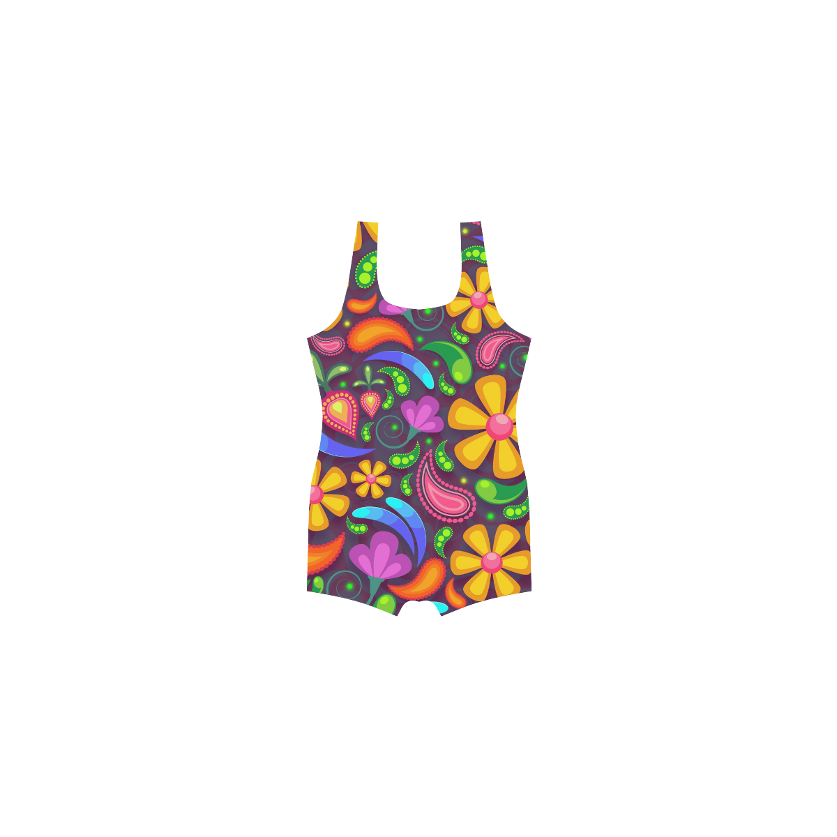 Funny Colorful Flowers Classic One Piece Swimwear (Model S03)