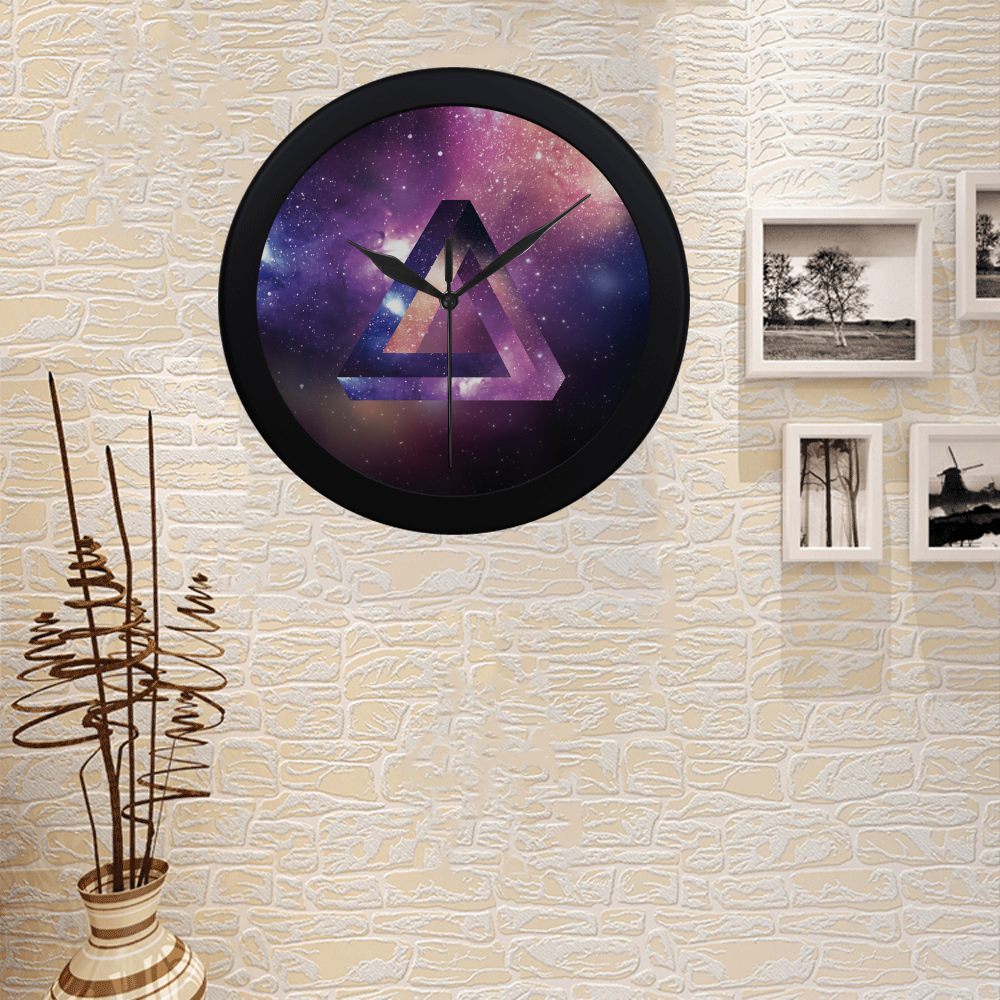 Trendy Purple Space Design Circular Plastic Wall clock