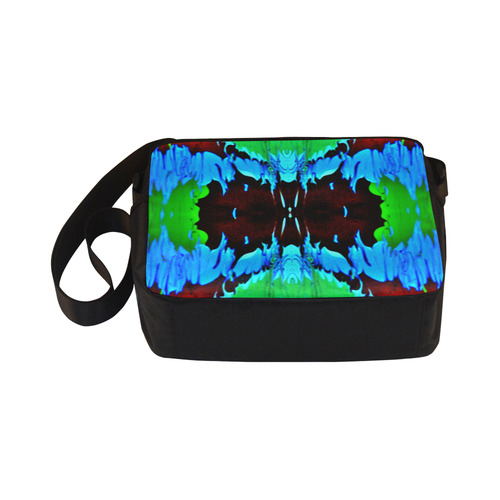 Abstract Green Brown, Blue Red Marbling Classic Cross-body Nylon Bags (Model 1632)